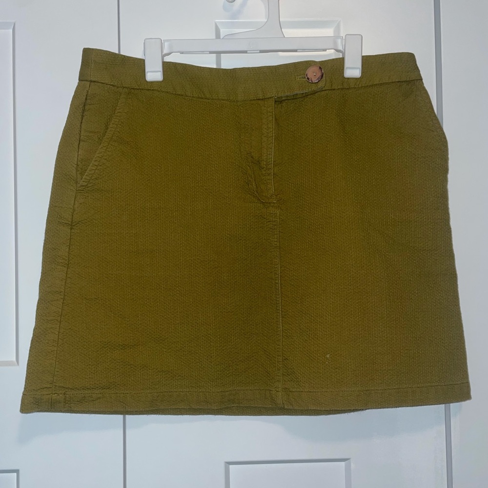 Anthropologie green utility skirt with pockets!